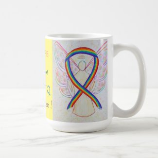 LGBTQ Rainbow Awareness Ribbon Angel Custom Mug