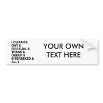 LGBTQI LIST BUMPER STICKERS
