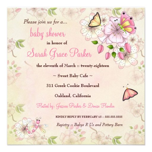 LGC Garden Baby Shower Custom Invitations