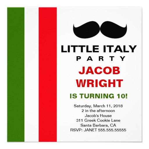 LGC Little Italy Party Personalized Invites