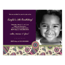 LGC | Sweet Paisley Purple Custom Invites