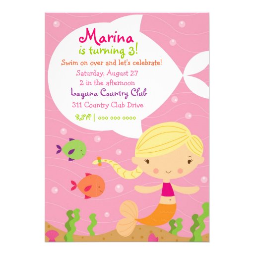 LGC The Merry Mermaid Blonde Personalized Announcement