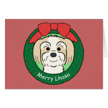 Lhasa Apso Christmas Card