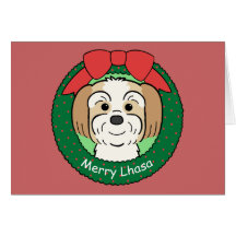 Lhasa Apso Christmas Card