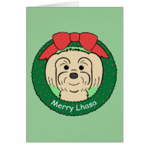 Lhasa Apso Christmas Card
