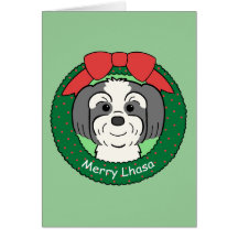 Lhasa Apso Christmas Card