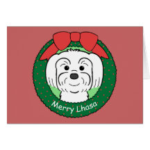 Lhasa Apso Christmas Greeting Card