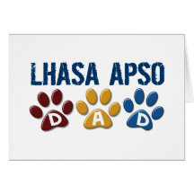 LHASA APSO Dad Paw Print 1 Card