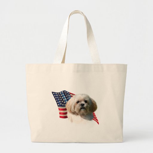 Lhasa Apso Flag Canvas Bag
