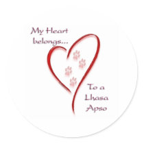 Lhasa Apso Heart Belongs stickers