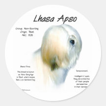 Lhasa Apso History Design Stickers