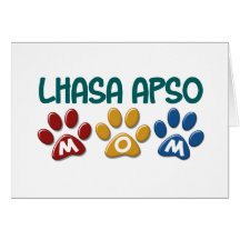 LHASA APSO Mom Paw Print 1 Card