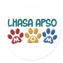 LHASA APSO Mom Paw Print 1 stickers