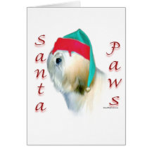 Lhasa Apso Santa Paws Card