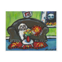 Lhasa Apso senses smiling moon postcards