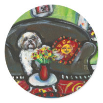 Lhasa Apso senses smiling moon stickers