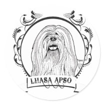 Lhasa Apso T-shirt stickers