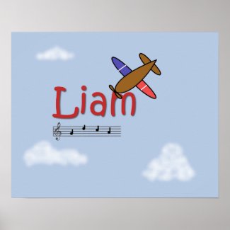 Liam Airplane Name Poster print
