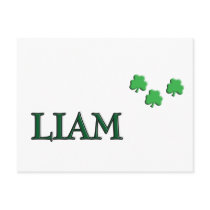 Liam Irish Name postcards