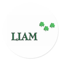 Liam Irish Name stickers
