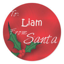 Liam Personalized Holly Label88 stickers