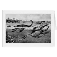 Liassic Plesiosaurs art card card