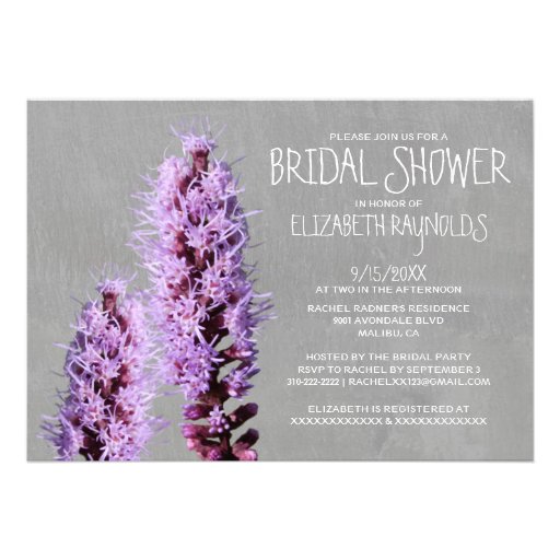 Liatris Bridal Shower Invitations