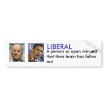 LIBERAL, A person so open minded ... bumper stickers