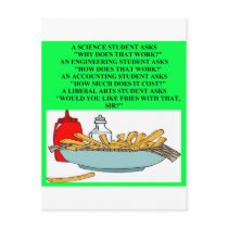 liberal arts science fast food joke postcards