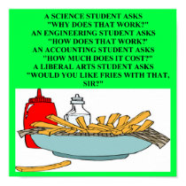 liberal arts science fast food joke posters