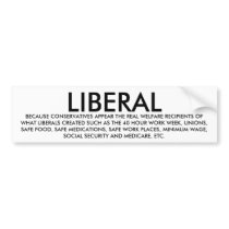 LIBERAL bumper stickers