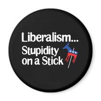 Liberalism...Stupidity on a stick magnets