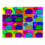 Libere el arte pop colorido del erizo de los abraz postal