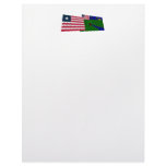Liberia and River Gee County Waving Flags Personalized Letterhead
