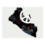 Liberia Trendy Peace Sign with Liberian map Post Card