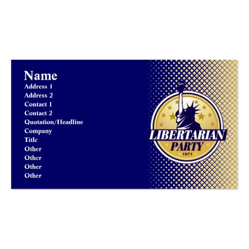 Libertarian Party Business Cards (front side)