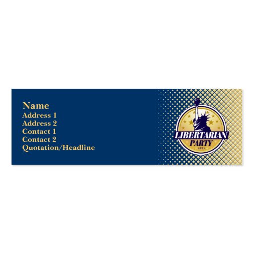 Libertarian Party Skinny Profile Cards Business Card Template (front side)