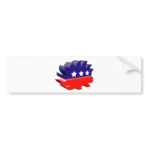 Libertarian porcupine 3D bumper stickers
