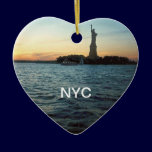 Liberty at Sunset NYC Heart Ornament ornaments