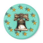 Liberty Bell and Gold Stars Refrigerator Magnet