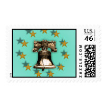 Liberty Bell and Gold Stars postage