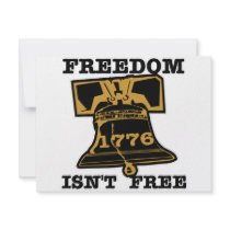 Liberty Bell Freedom Isn't Free invitations