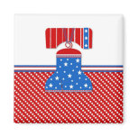 Liberty Bell on Red Dots Refrigerator Magnets