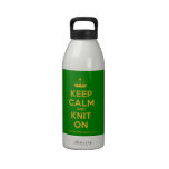 [Knitting crown] keep calm and knit on  Liberty Bottles Drinking Bottles