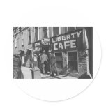 Liberty Cafe Vintage 1939 Restaurant Photo Round Stickers