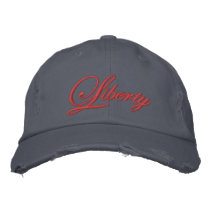 Liberty Embroidered Hat (Red) embroidered hats by Libertymaniacs Liberty Embroidered Hat (Red) embroidered hats