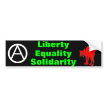 Liberty Equality Solidarity bumpersticker Bumper Sticker