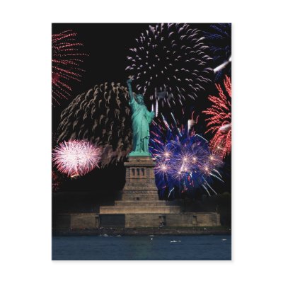 statue of liberty fireworks. Liberty Fireworks 1 Postcard