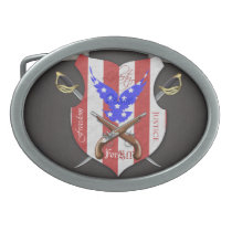 Liberty For All Patriotic Flag & Sword Belt Buckle