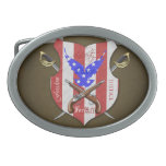 Liberty For All Patriotic Flag & Sword Belt Buckle